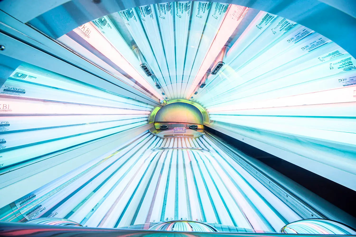 MegaSun solarium machine inside with lighting