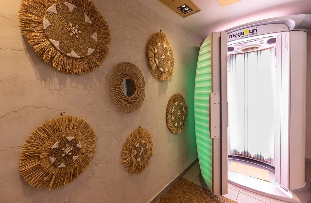 MegaSun standing solarium at MegaSun Solarium Larnaca inside Rise Urban Art Hotel Cyprus