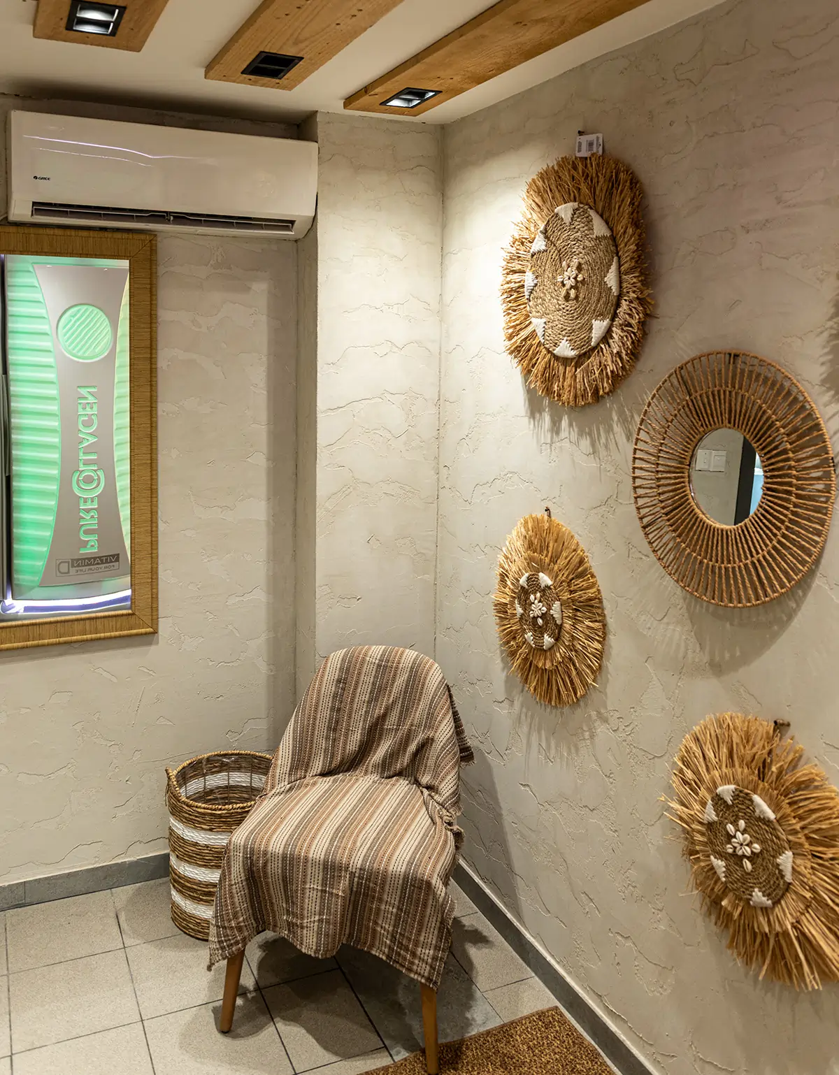 Reception and relaxation area at MegaSun Solarium Larnaca inside Rise Urban Art Hotel